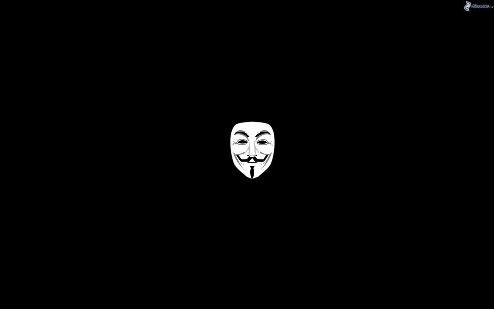 Анонимус на черном фоне