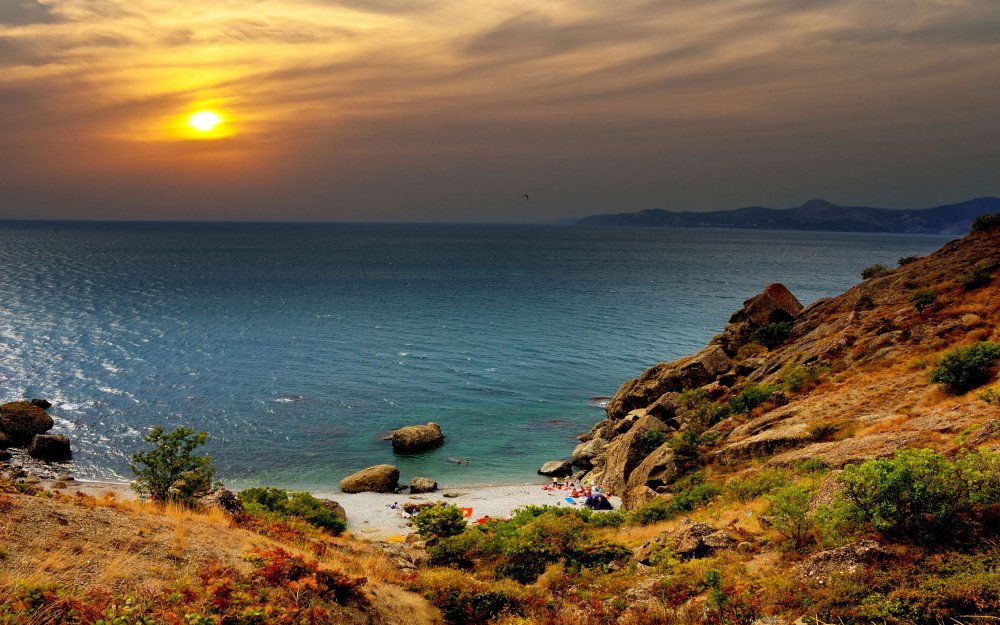Крымский полуостров берег пляж море