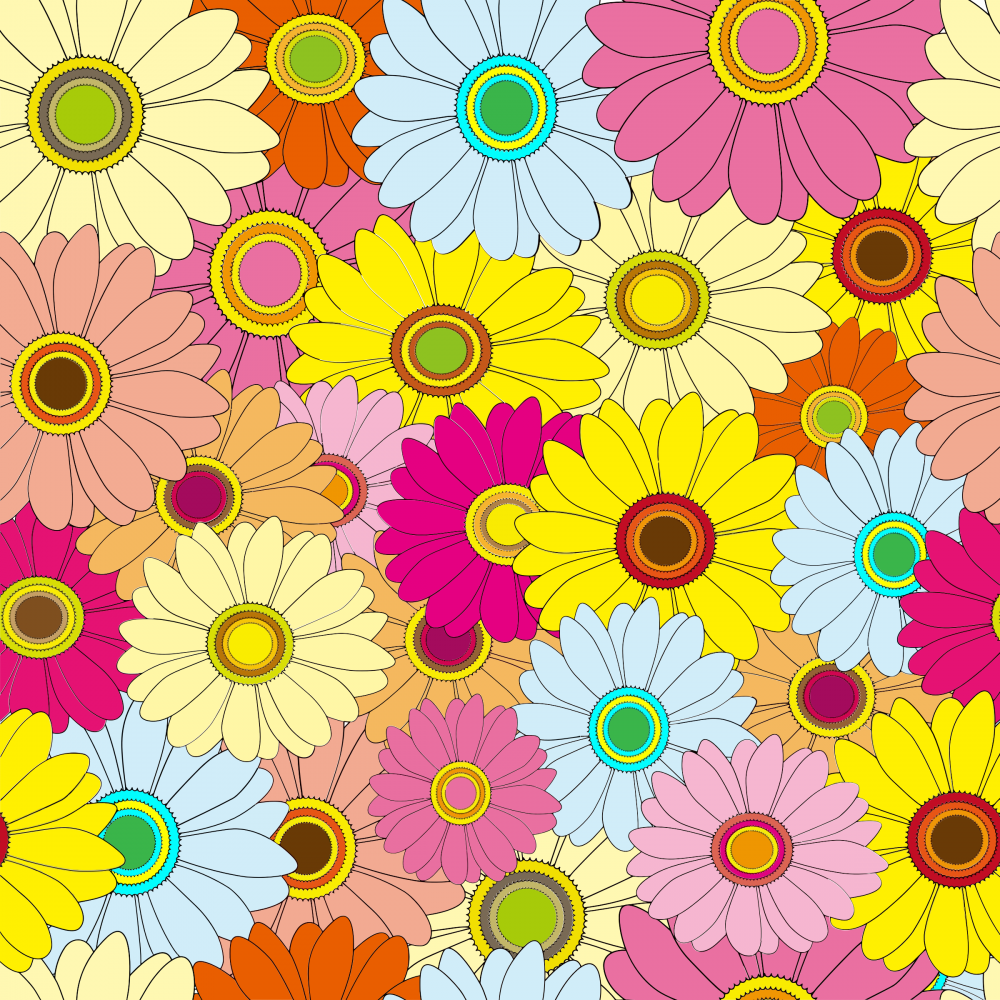 Мелкие разноцветные цветочки