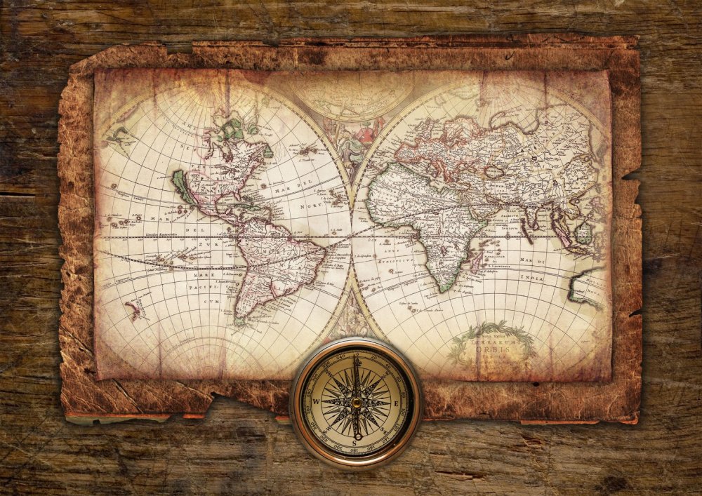 Карта мира географическая старинная