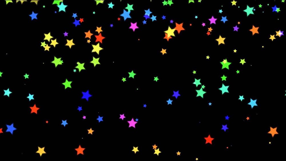 Разноцветные звезды на черном фоне