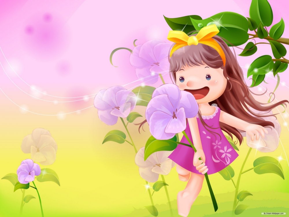Детские цветочные фоны