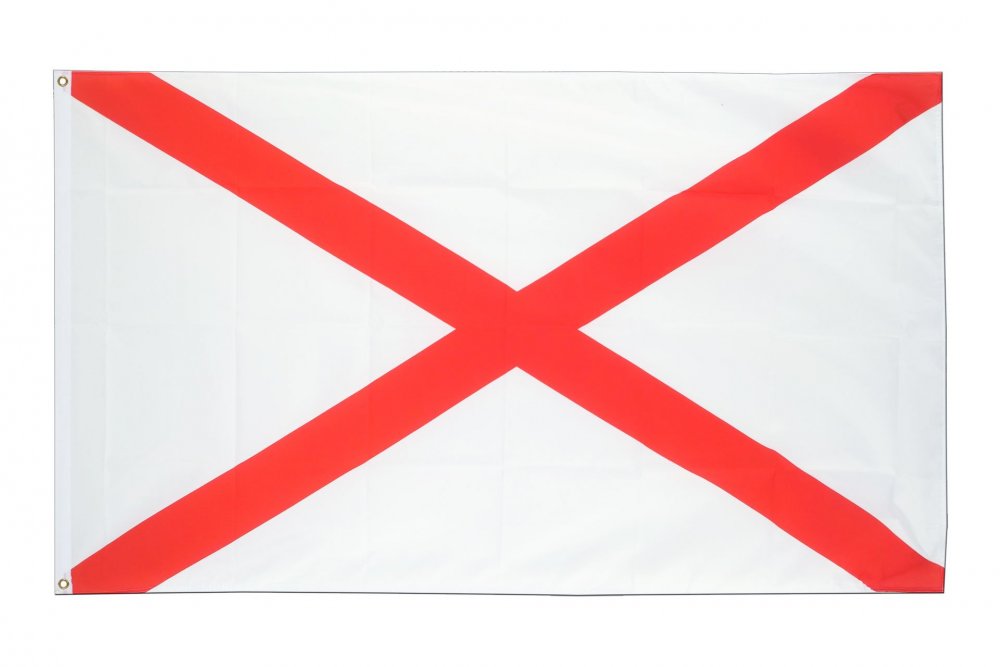 Белый крест на Красном фоне Андреевский флаг