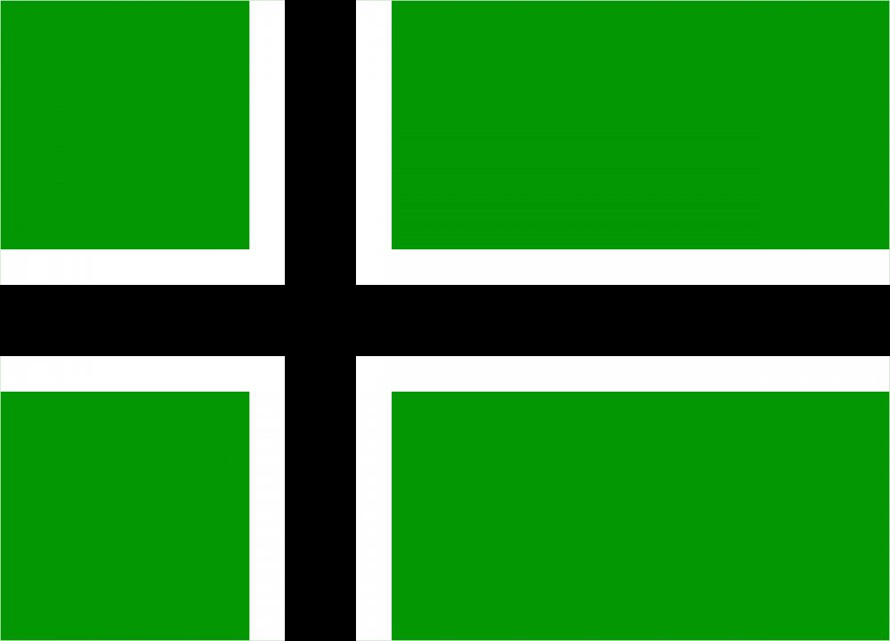 Зеленый флаг с красным крестом