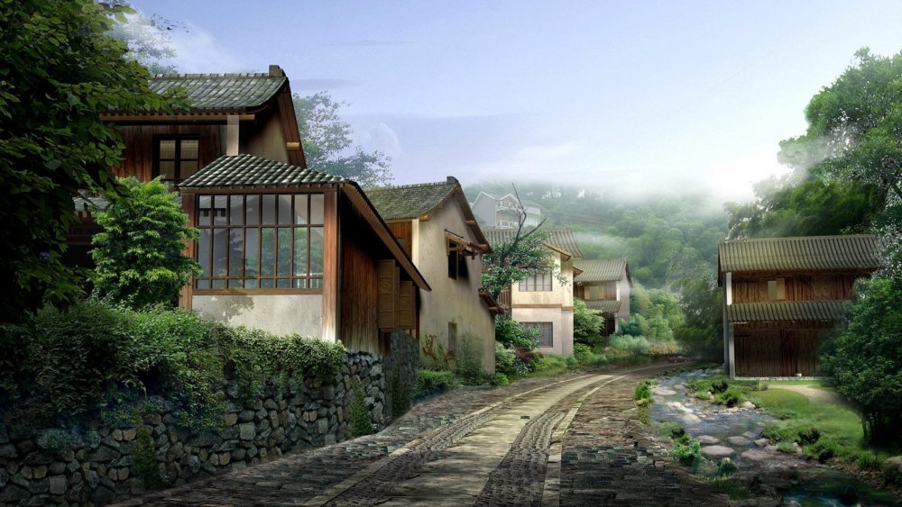 Японская деревня в горах