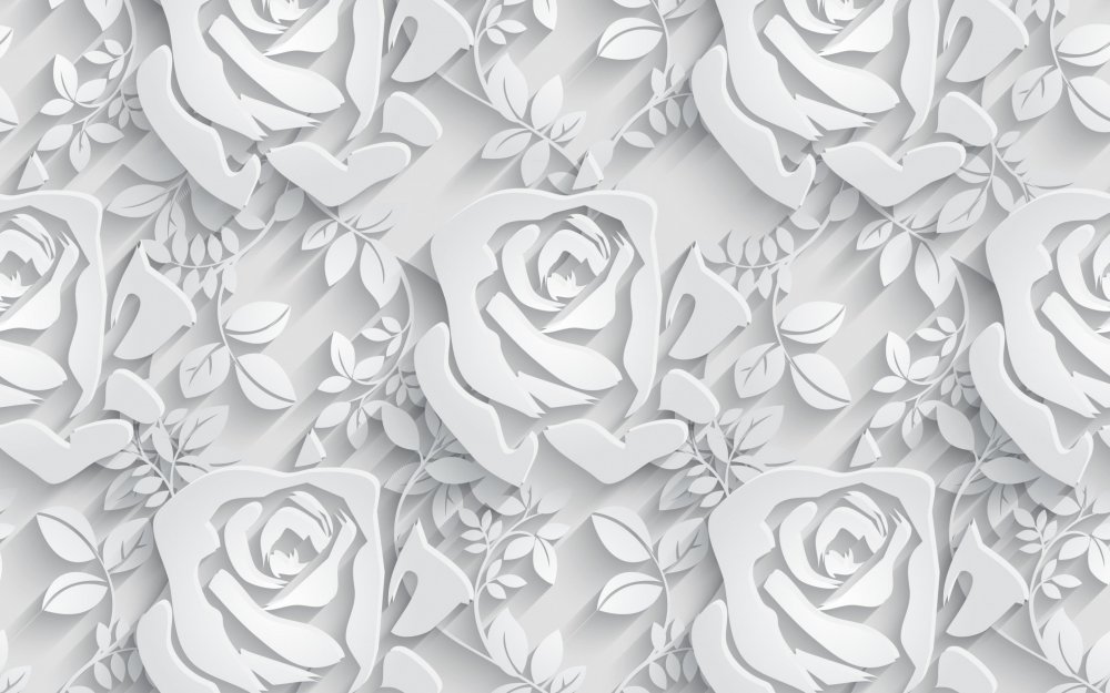 Белые цветы на сером фоне