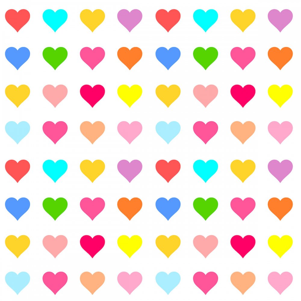 Сердечки разноцветные на рабочий стол