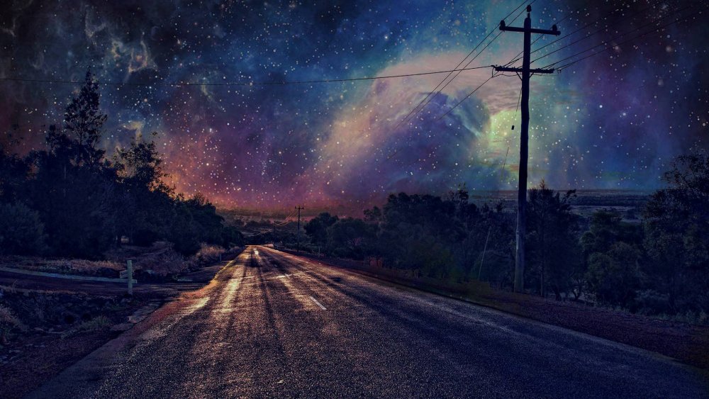 Дорога и звездное небо