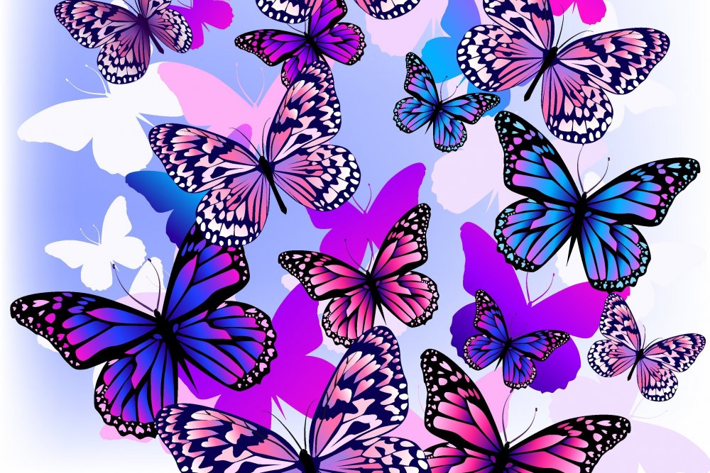 Детские фоны с бабочками