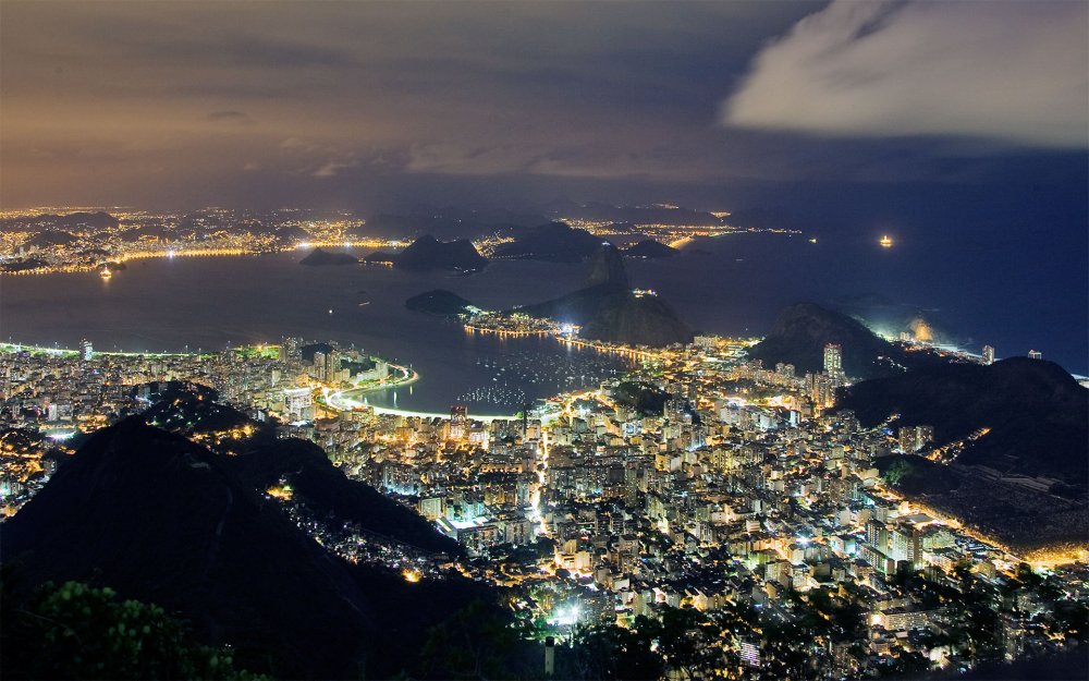 Рио-де-Жанейро (город в Бразилии) ночной