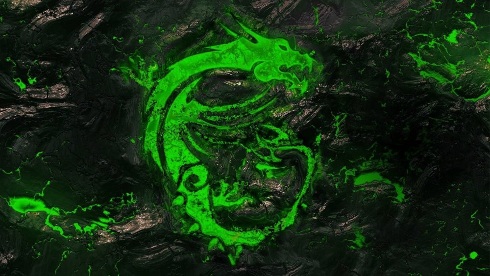 Неоновый дракон зеленый