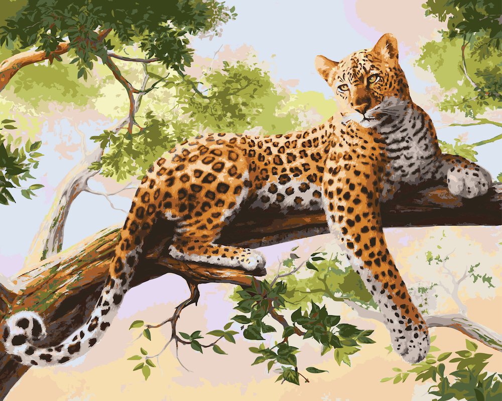 Алмазная мозаика леопард 40х50 цвета