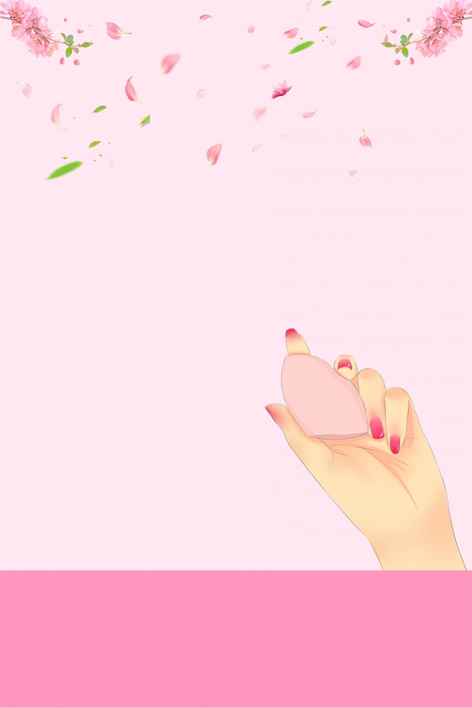 Ногти на розовом фоне