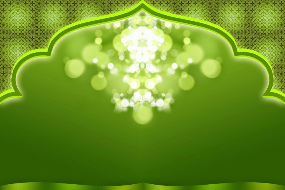 Зеленые фоны с мусульманским орнаментом