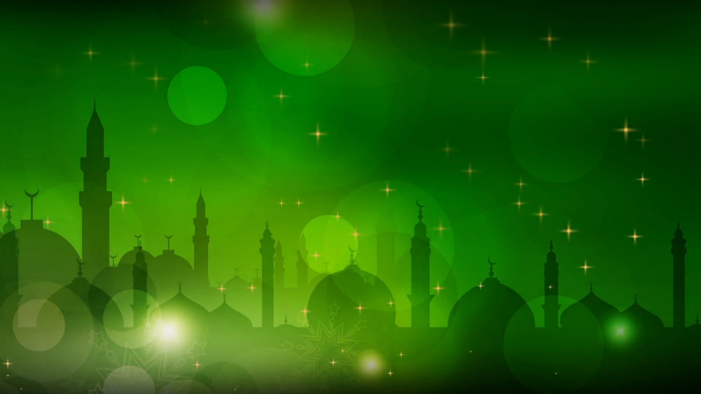 Мечеть на зеленом фоне