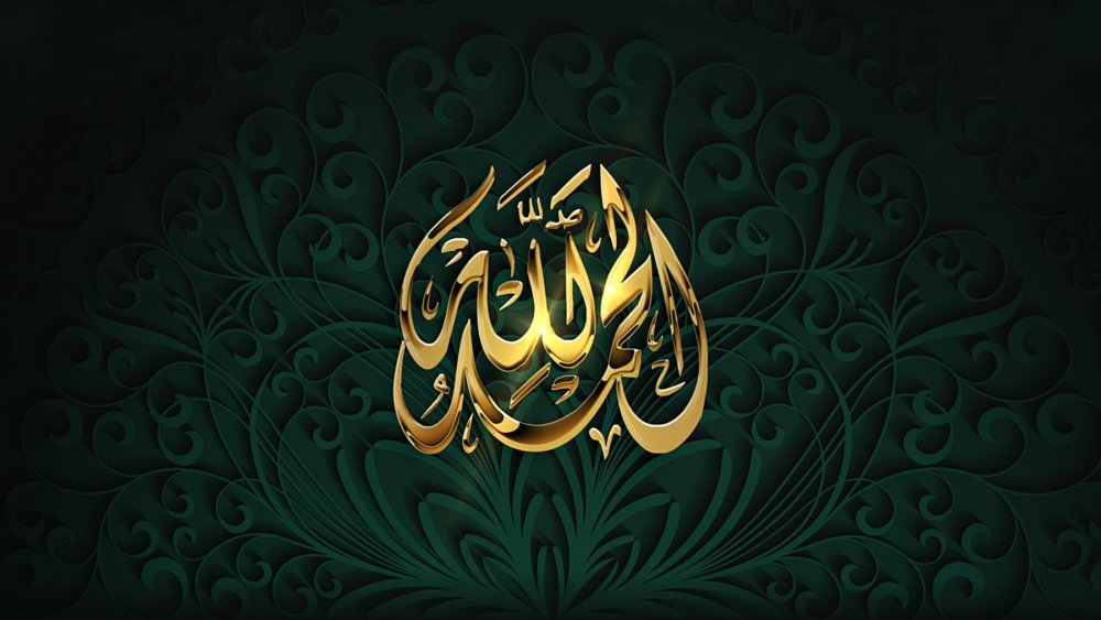Зеленые фоны с мусульманским орнаментом