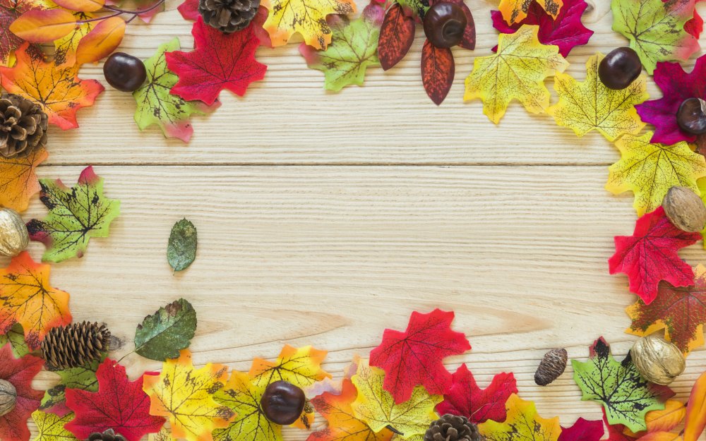 Осенний фотофон с листьями