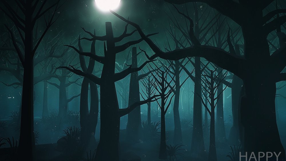 Мрачный лес мультяшный