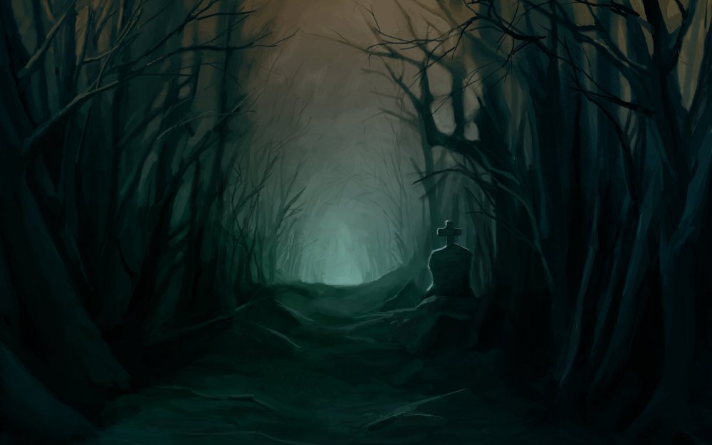 Страшный лес ночью