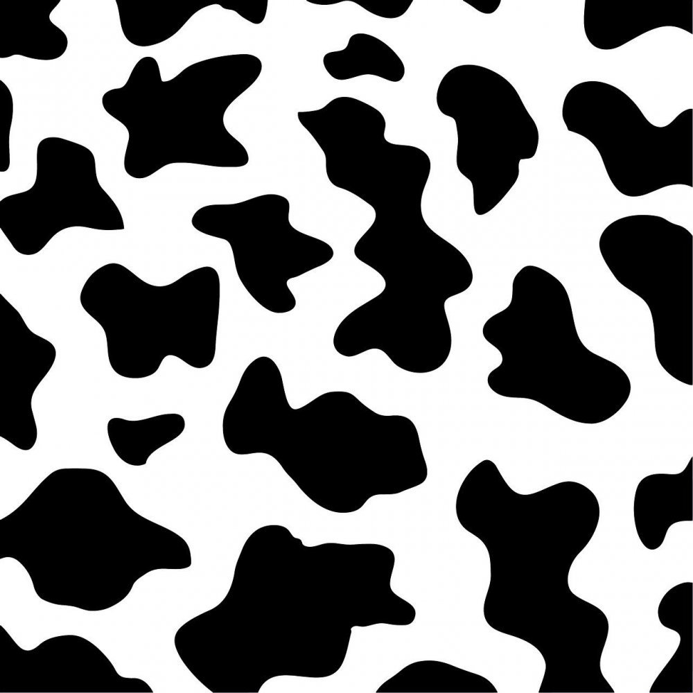 Черно белый принт коровы