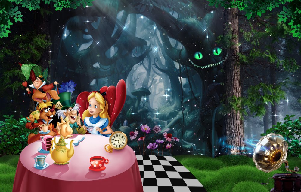 Алиса в стране чудес Зазеркалье лес