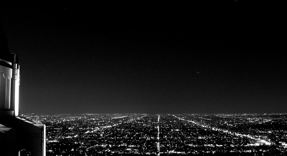 Черно белый ночной Лос Анджелес