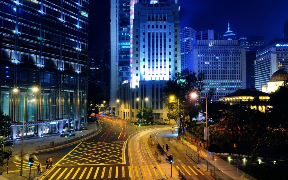 Гонконг ночной Мегаполис