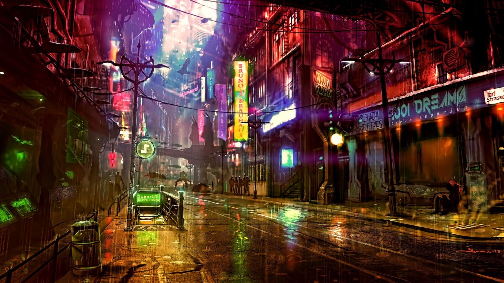Cyberpunk 2077 улицы города