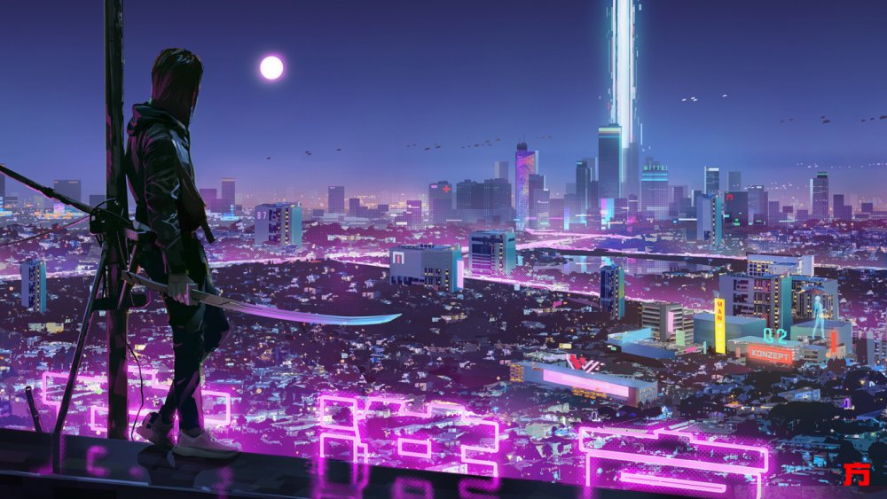 Cyberpunk 2077 город 4k