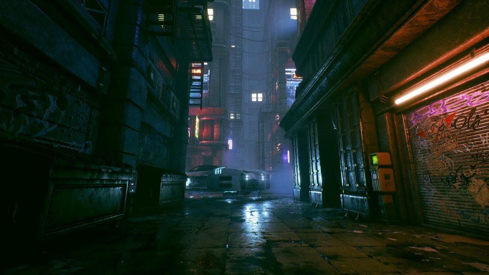 Cyberpunk 2077 Night City переулок