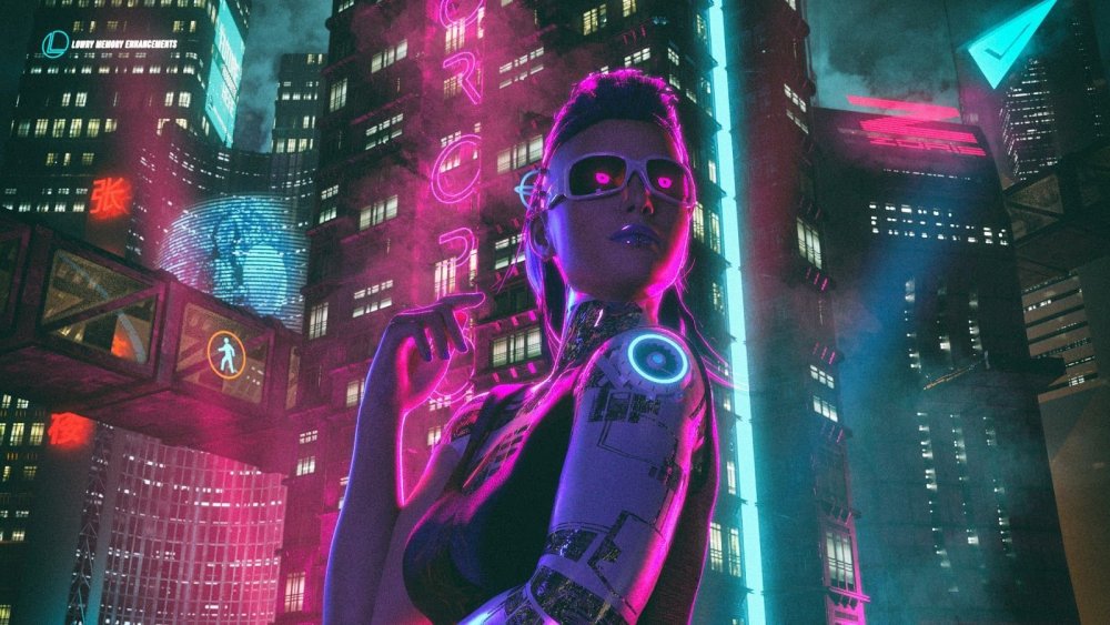 Cyberpunk 2077 очки неон