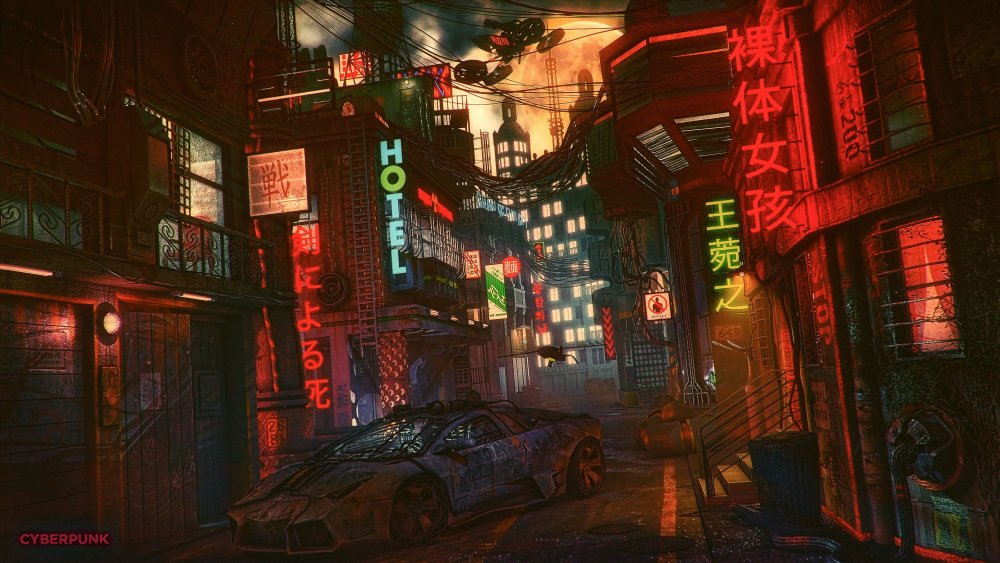 Cyberpunk 2077 переулок
