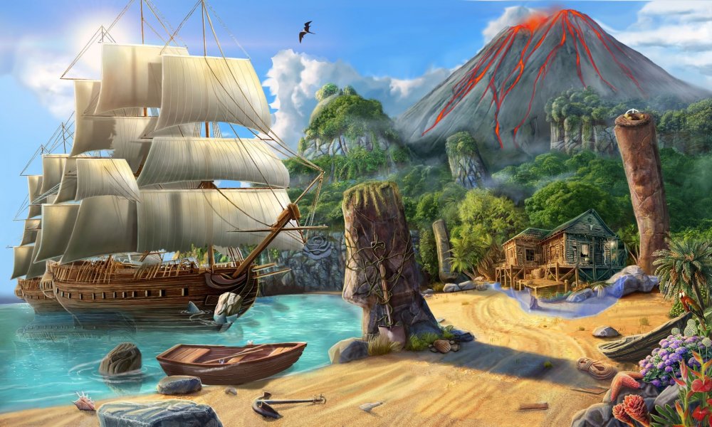 Остров пираты корабль сокровища