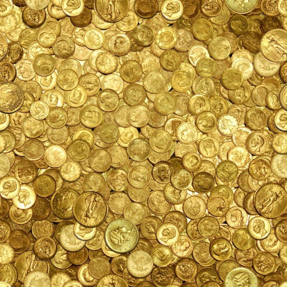 Россыпь золотых монет