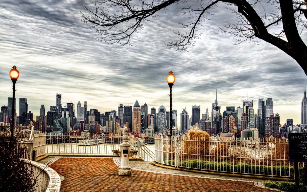 Городской пейзаж Нью Йорка Манхеттен
