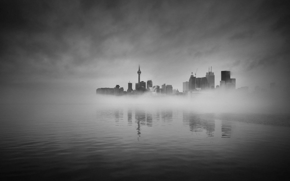 Городской пейзаж туман