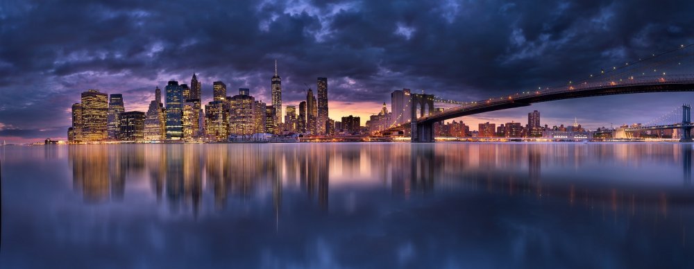 Ночной Нью-Йорк панорама