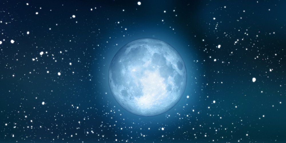 Фон Луна и звезды