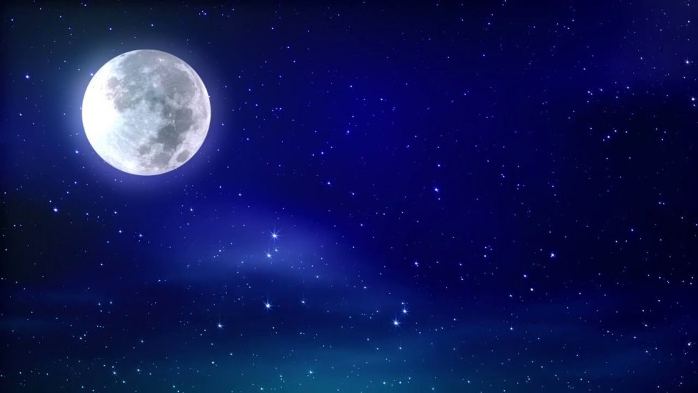 Ночное лунное небо