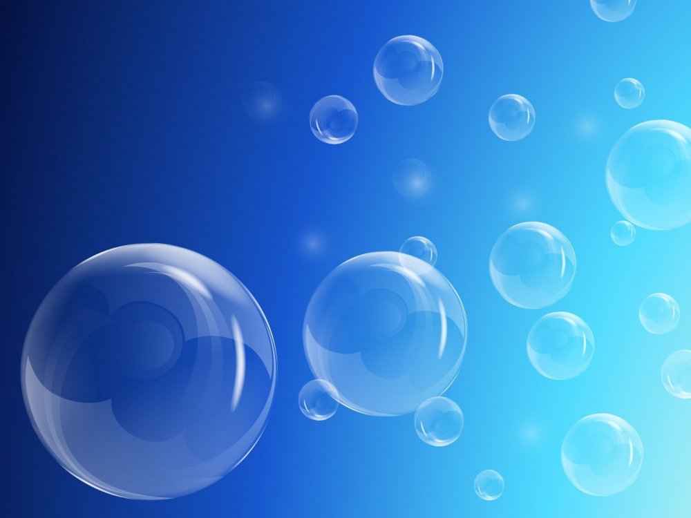 Голубой фон с пузырьками