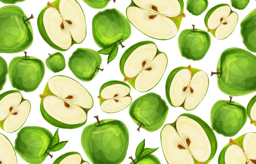 Зеленые яблоки паттерн