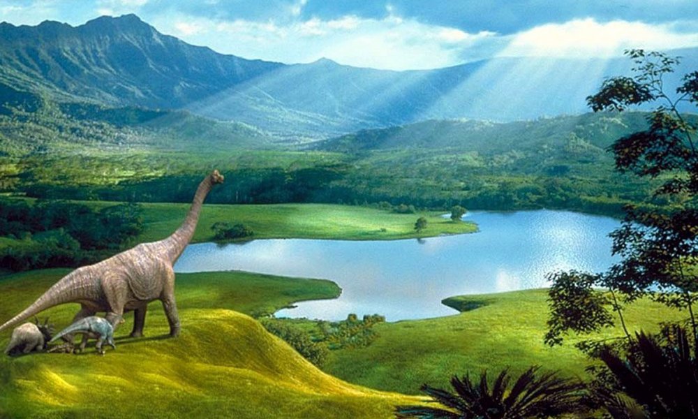 Пейзаж с динозаврами
