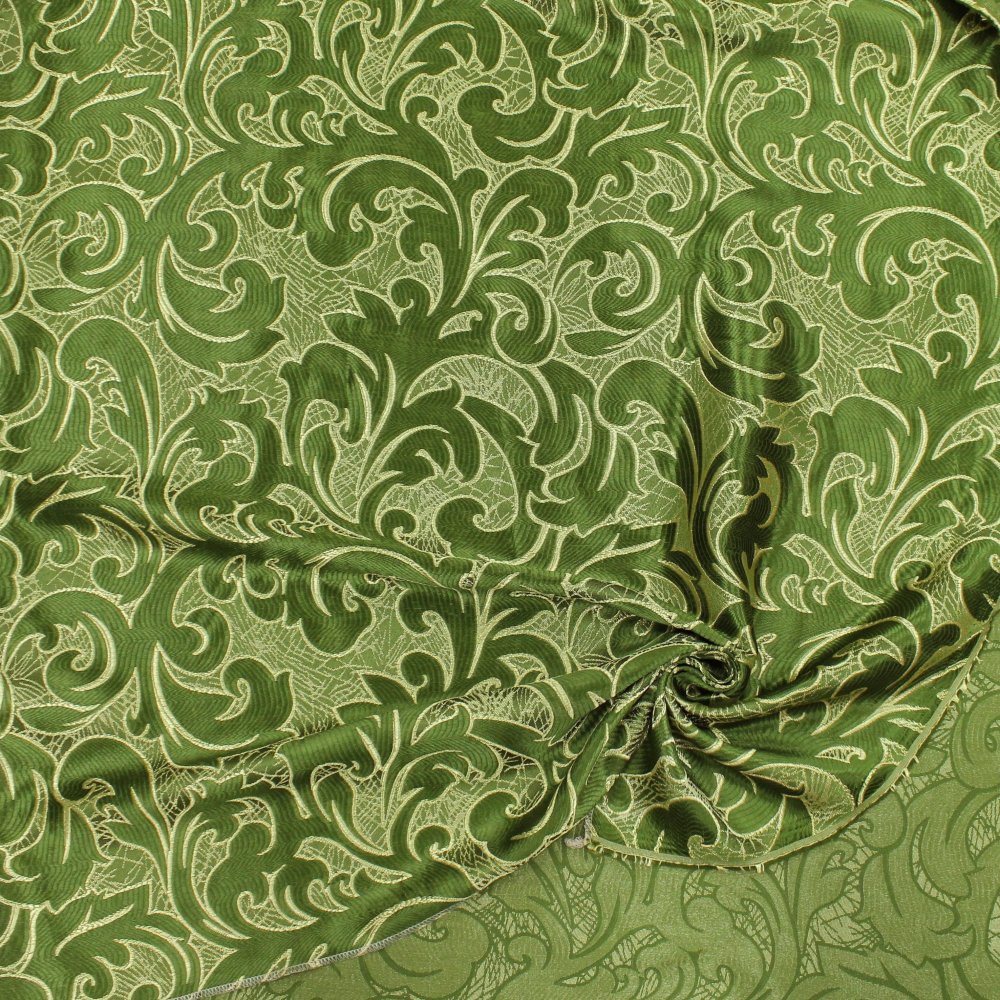 Ткань Версаль Вензель оливковый