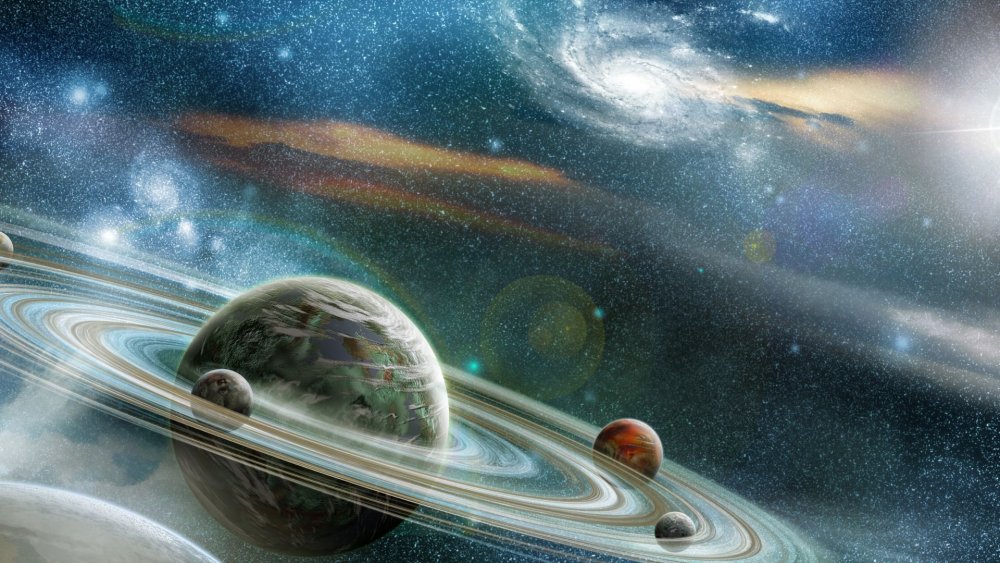 Космос планеты Галактики Сатурн