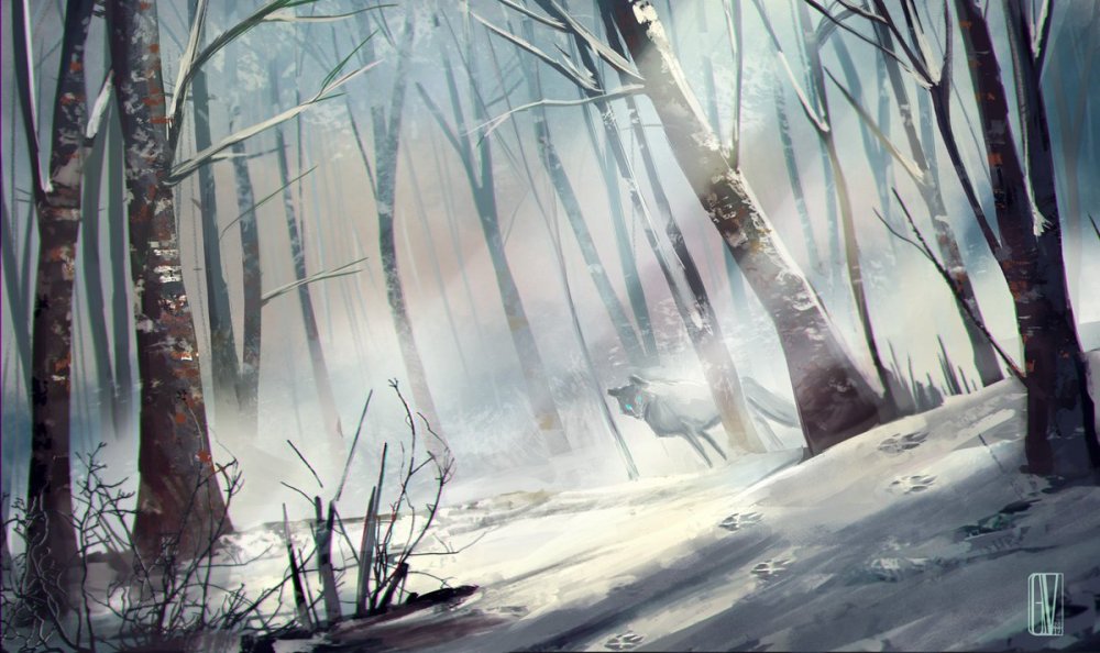 Лес зимой арт