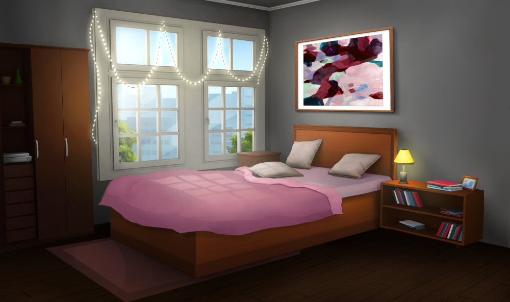 Аниме комната с кроватью для гача лайф