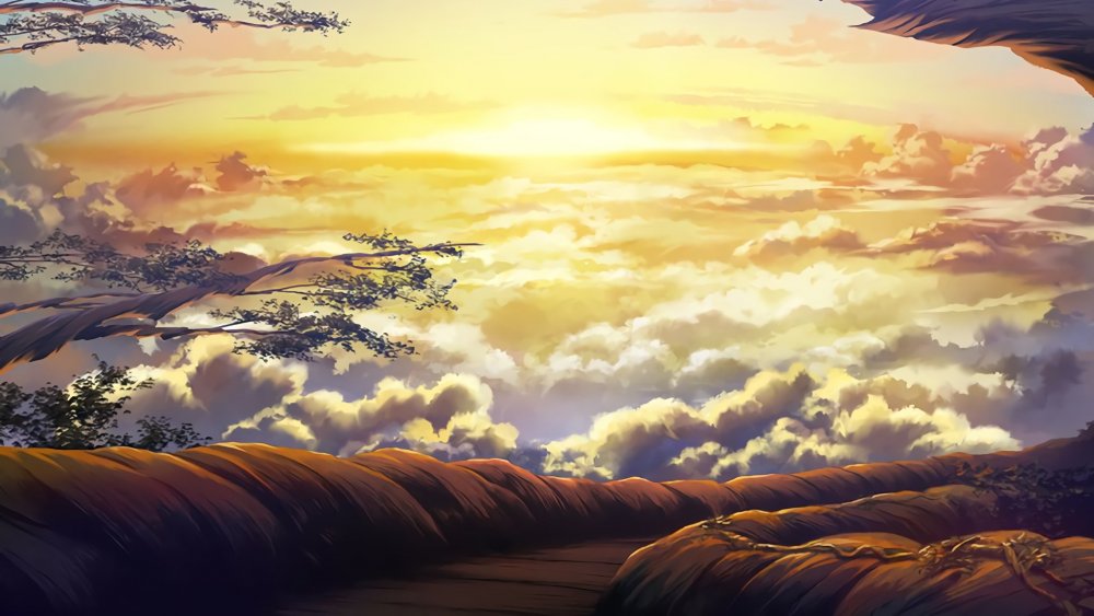 Красивые пейзажи из аниме