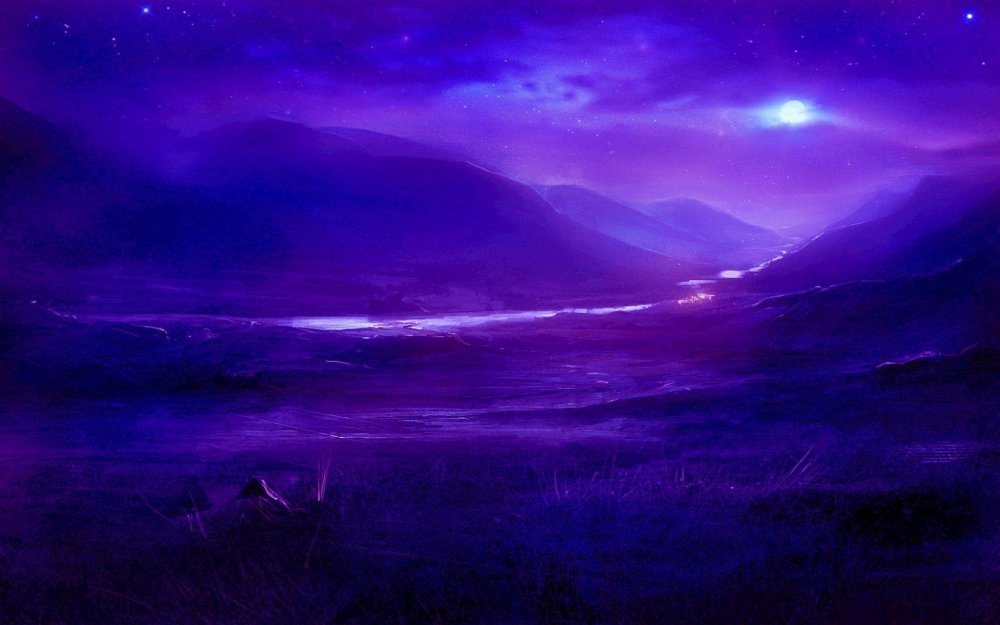 Темно фиолетовый пейзаж