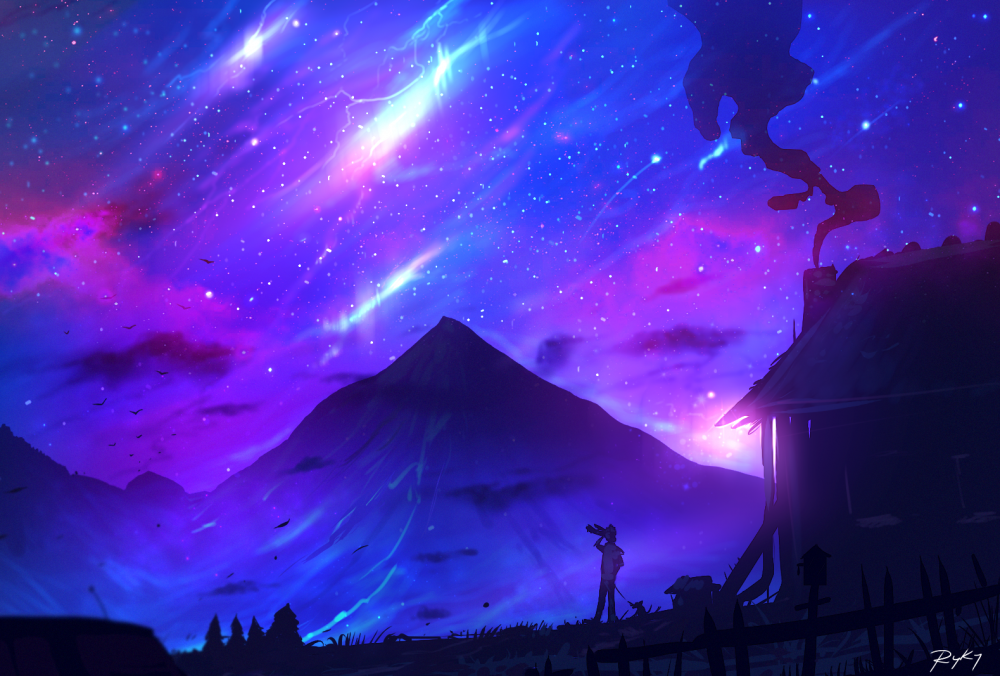 Фиолетовое небо аниме