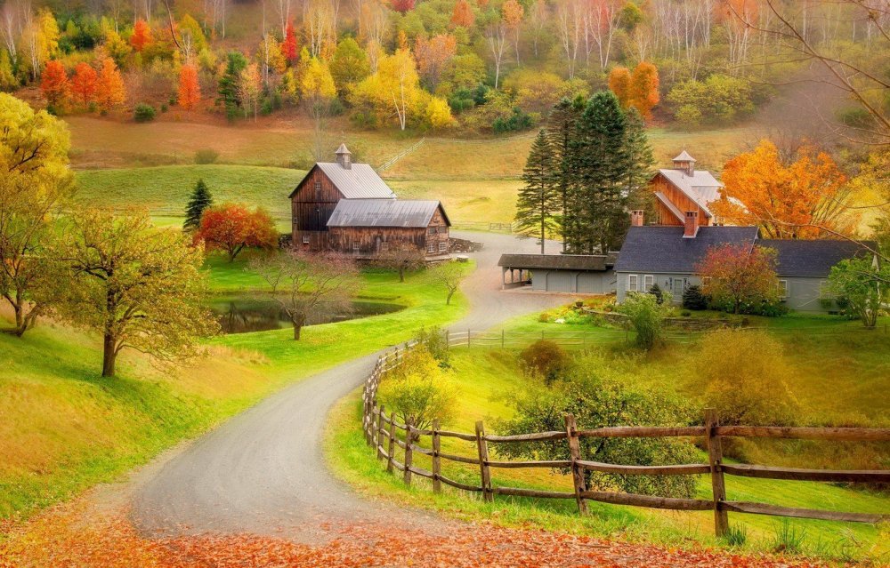 Красивая осень в деревне